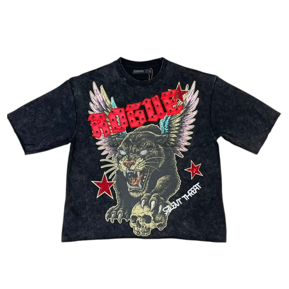 Men "Rogue" French Terry Crop Tee W/ RhineStone