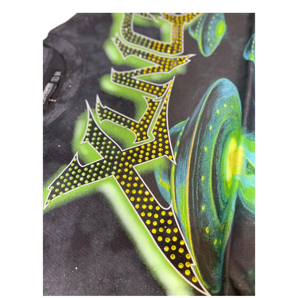 Men "Exellence" Tee W/ Sparkles + Rhine stone