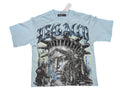 Mint Legacy french terry t shirt with statue of liberty with rhinestone