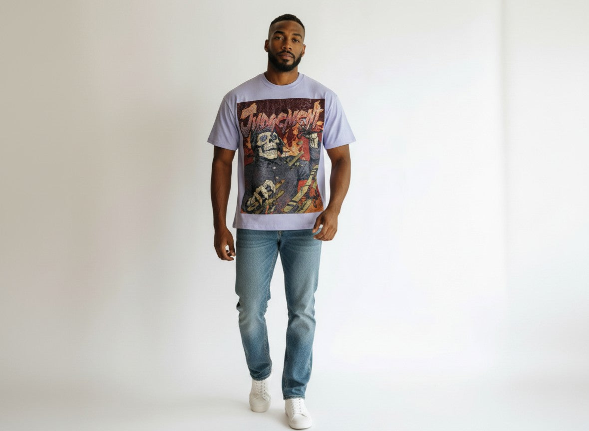Lavender Judgement  french terry t shirt