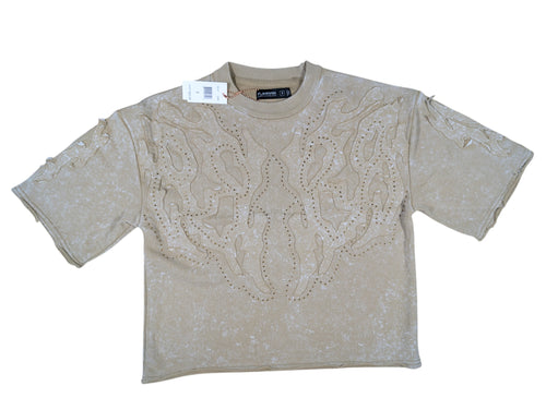 Sand Tattoo style french terry t shirt