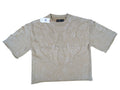 Men "Tattoo" Style Acid Wash French Terry Tee W/Rhinestone