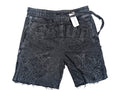 Men "Saint" French Terry Shorts W/Rhinestone