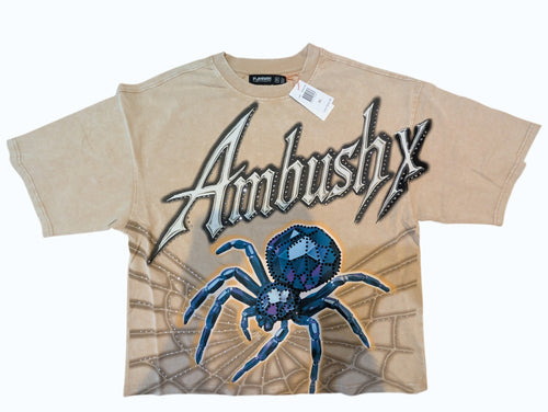 Men "Ambush X" OverSize Acid Washed Cotton Tee W/RhineStone