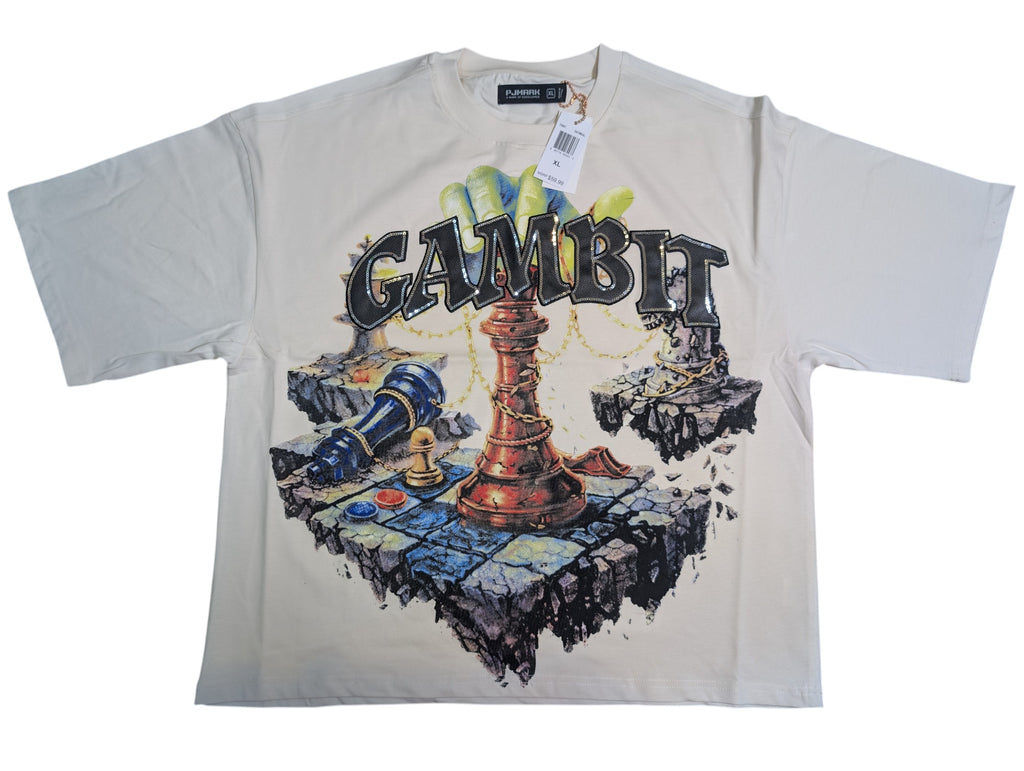 Men "GAMBIT" OVERSIZE TEE W/Chain Stitch