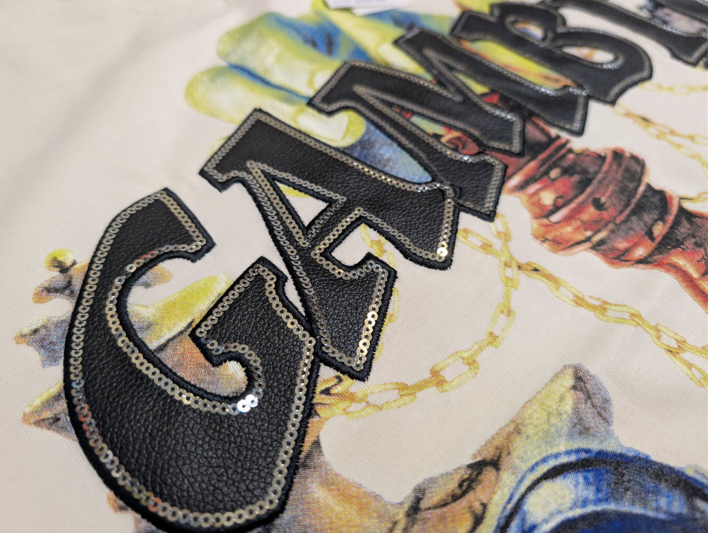 Men "GAMBIT" OVERSIZE TEE W/Chain Stitch
