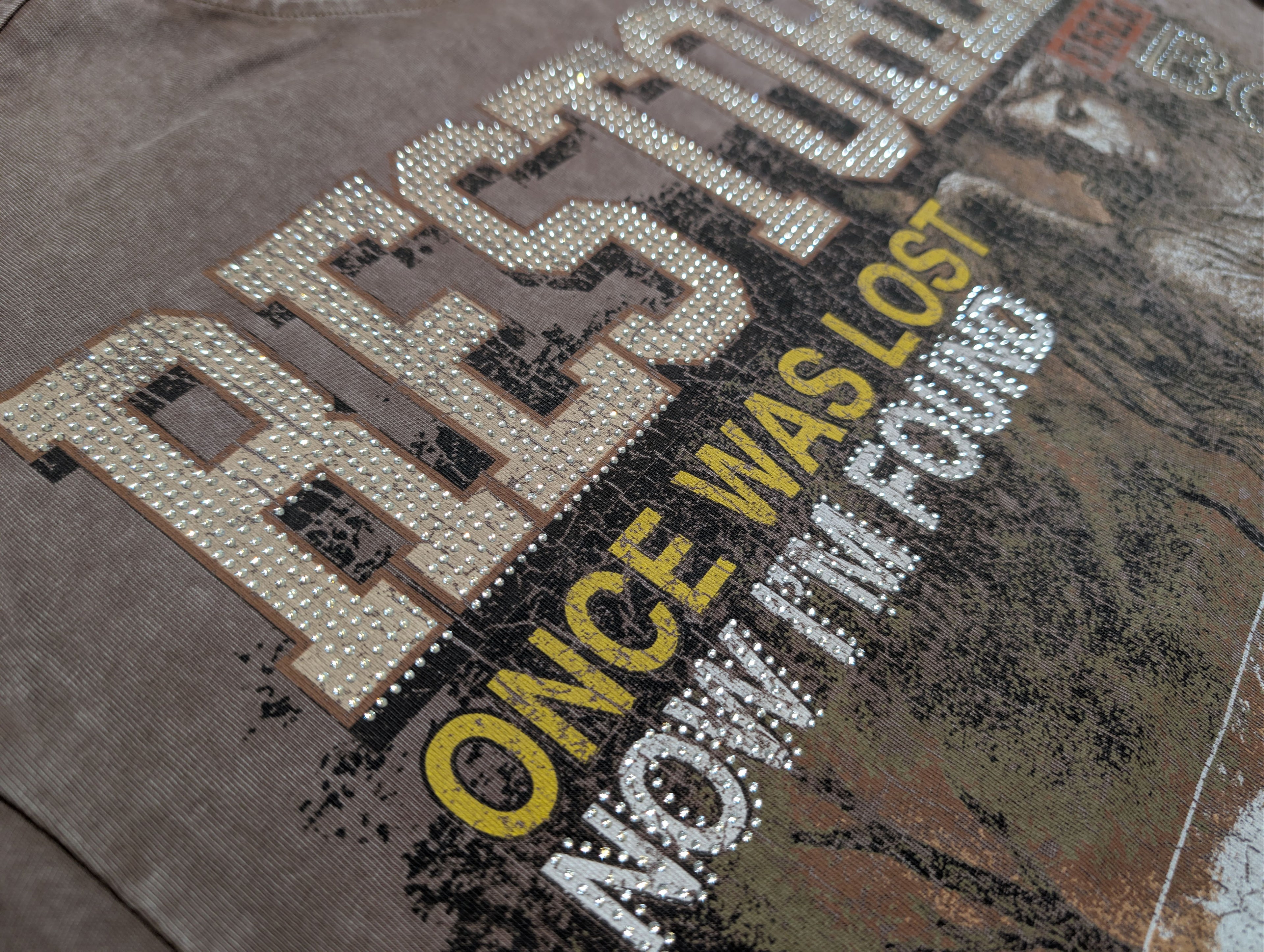 Men "RESTORED" OVERSIZE TEE W/Transparent Stones