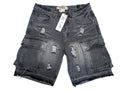 Men Premium Denim & Twill Cargo Shorts.