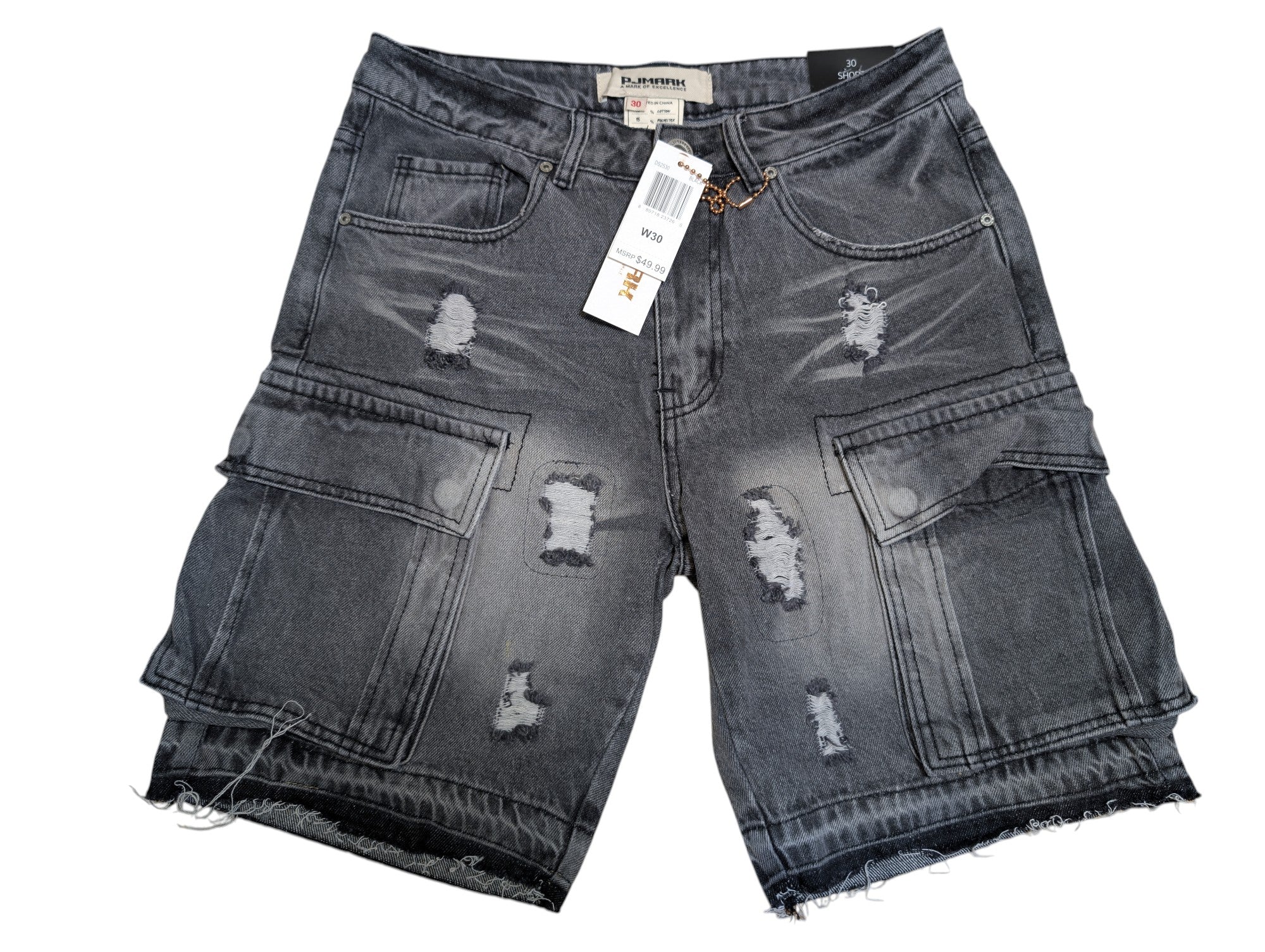 Men Premium Denim & Twill Cargo Shorts.