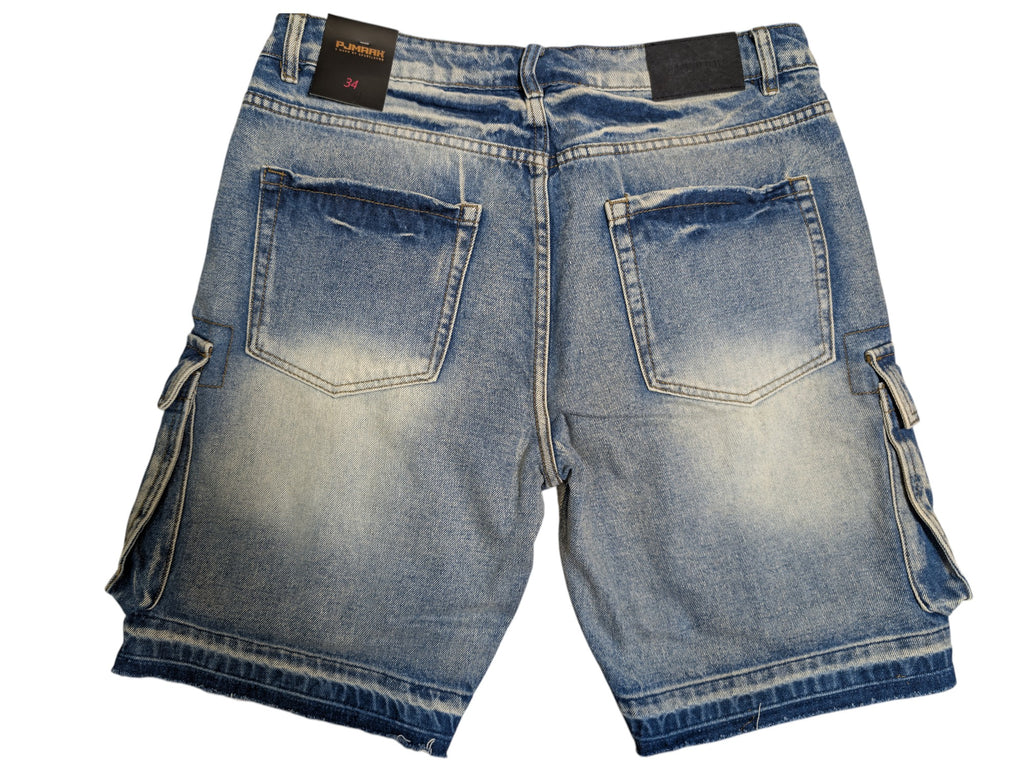 Men Premium Denim & Twill Cargo Shorts.