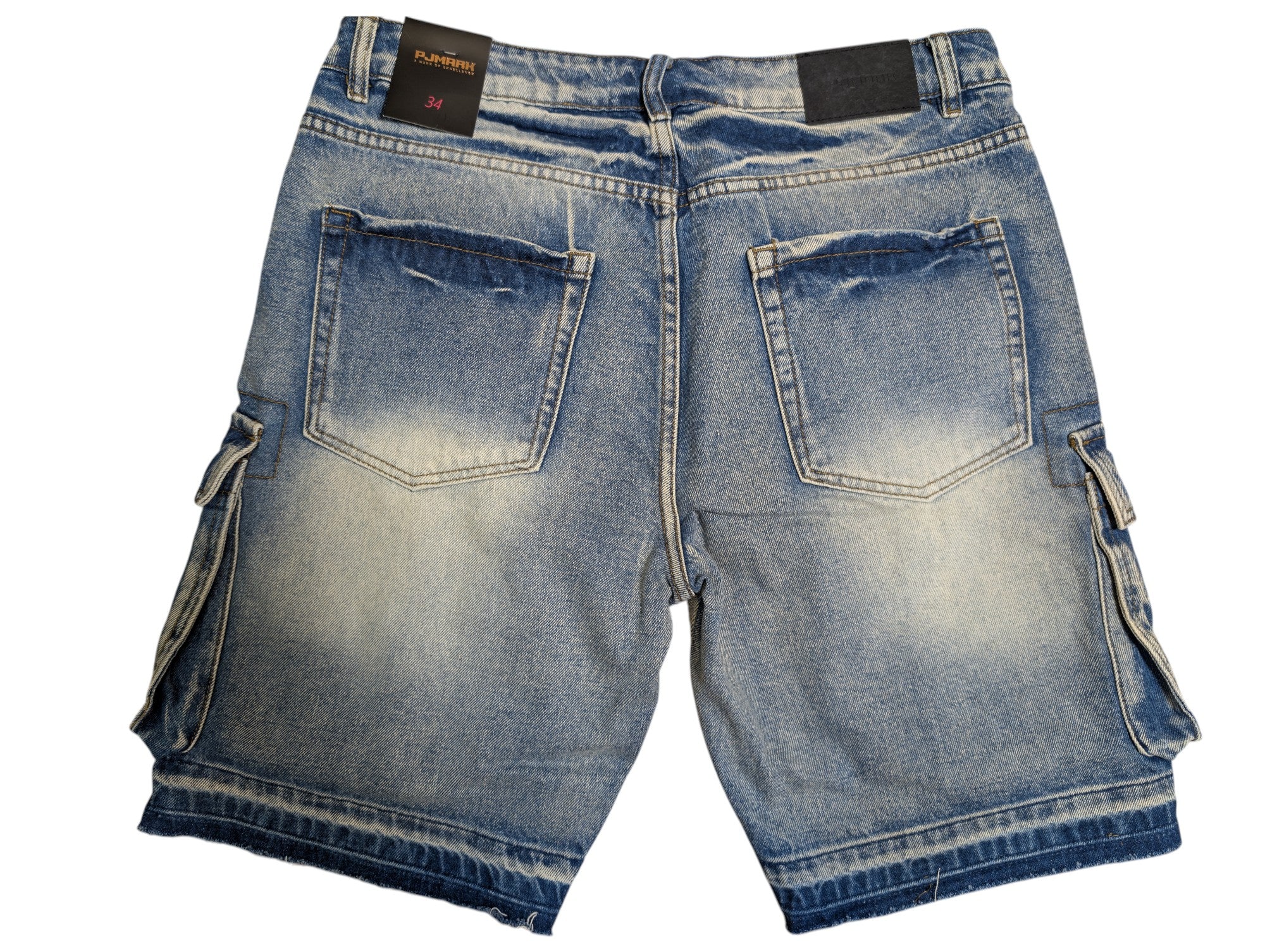 Men Premium Denim & Twill Cargo Shorts.