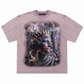 Men over sized "Sinister" Vintage Graphic Tee – Heavyweight Washed Streetwear Rhinestone T-Shirt