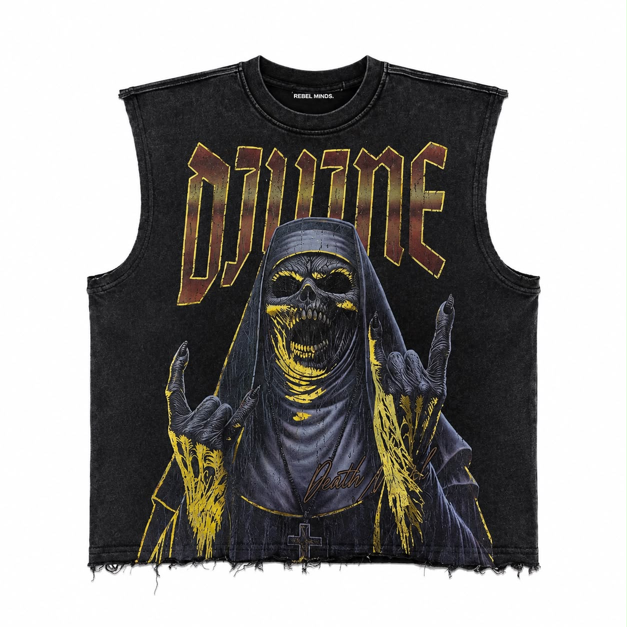 Men Over Sized Divine "Betrayed" Graphic Tee – Sleeveless Heavyweight Streetwear Tank Top