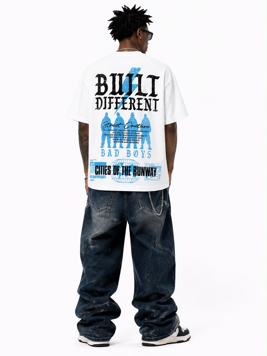 Men "Built Different" Graphic Tee – Heavyweight Washed Streetwear T-Shirt