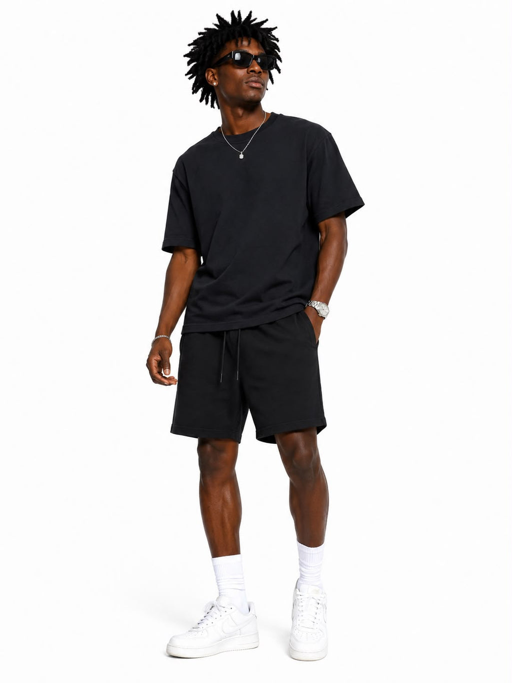 Men Premium Heavyweight Blank Set – Boxy Fit top with Zipper on pocket