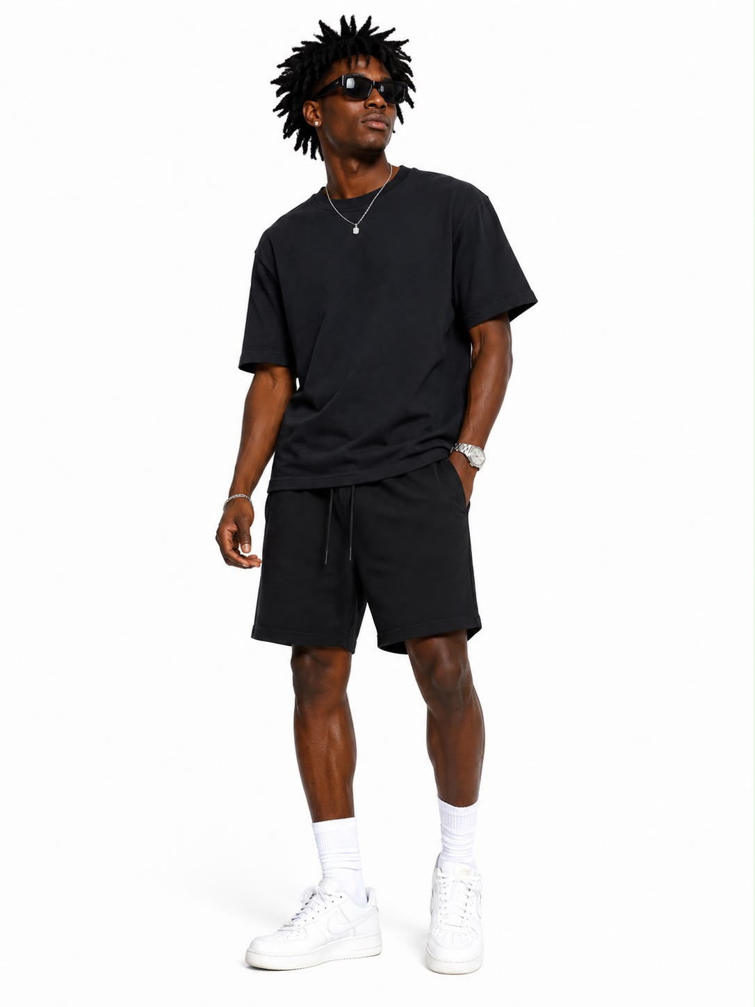 Men Premium Heavyweight Blank Set – Boxy Fit top with Zipper on pocket