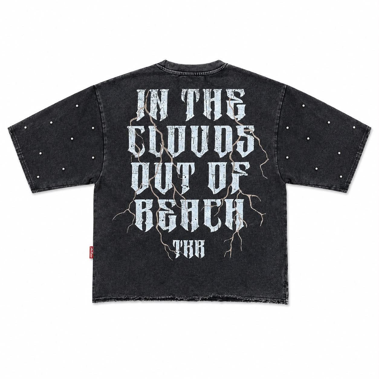 "Rodeo" Cropped Over Size Heavy Weight Street Wear Tee W/RhineStone & Stud