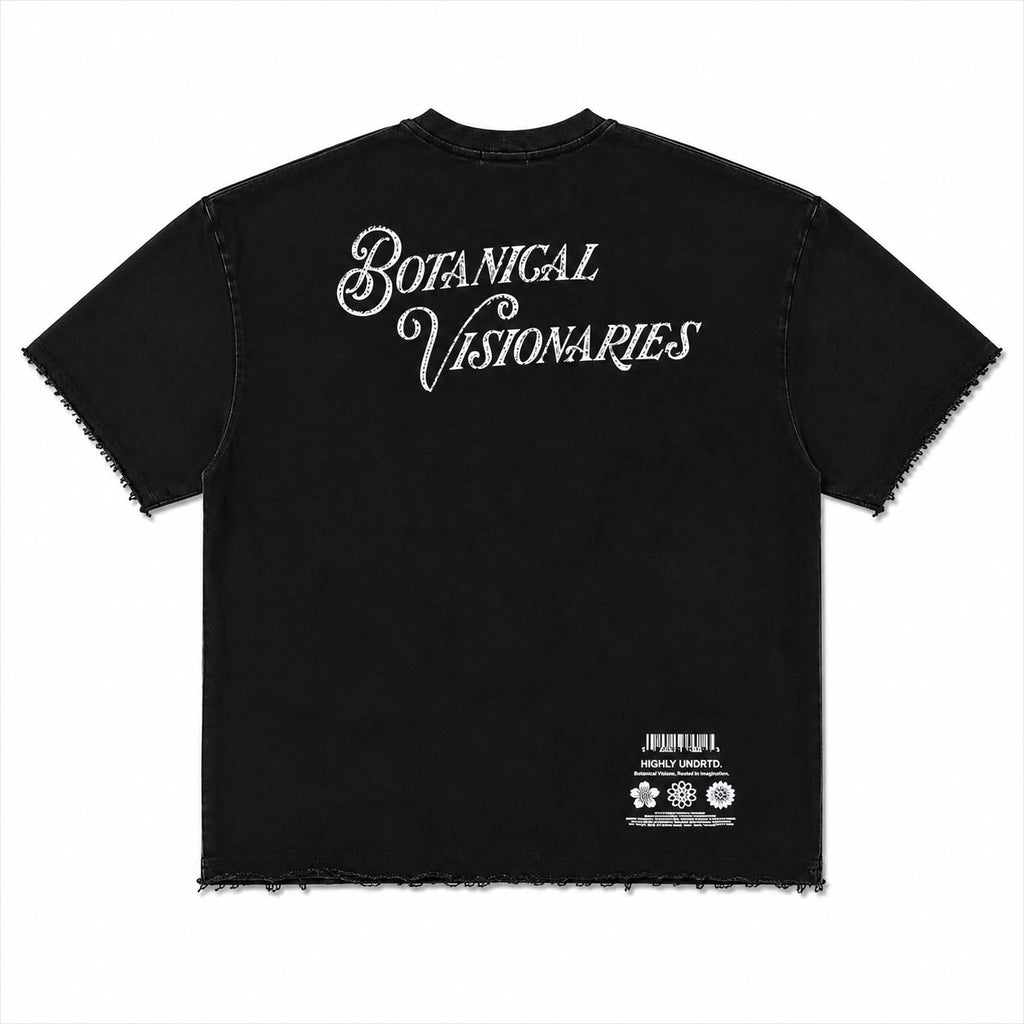 "Thru The Smoke" Cropped  Over Size Heavy Weight Street Wear Tee W/ Rhinestone
