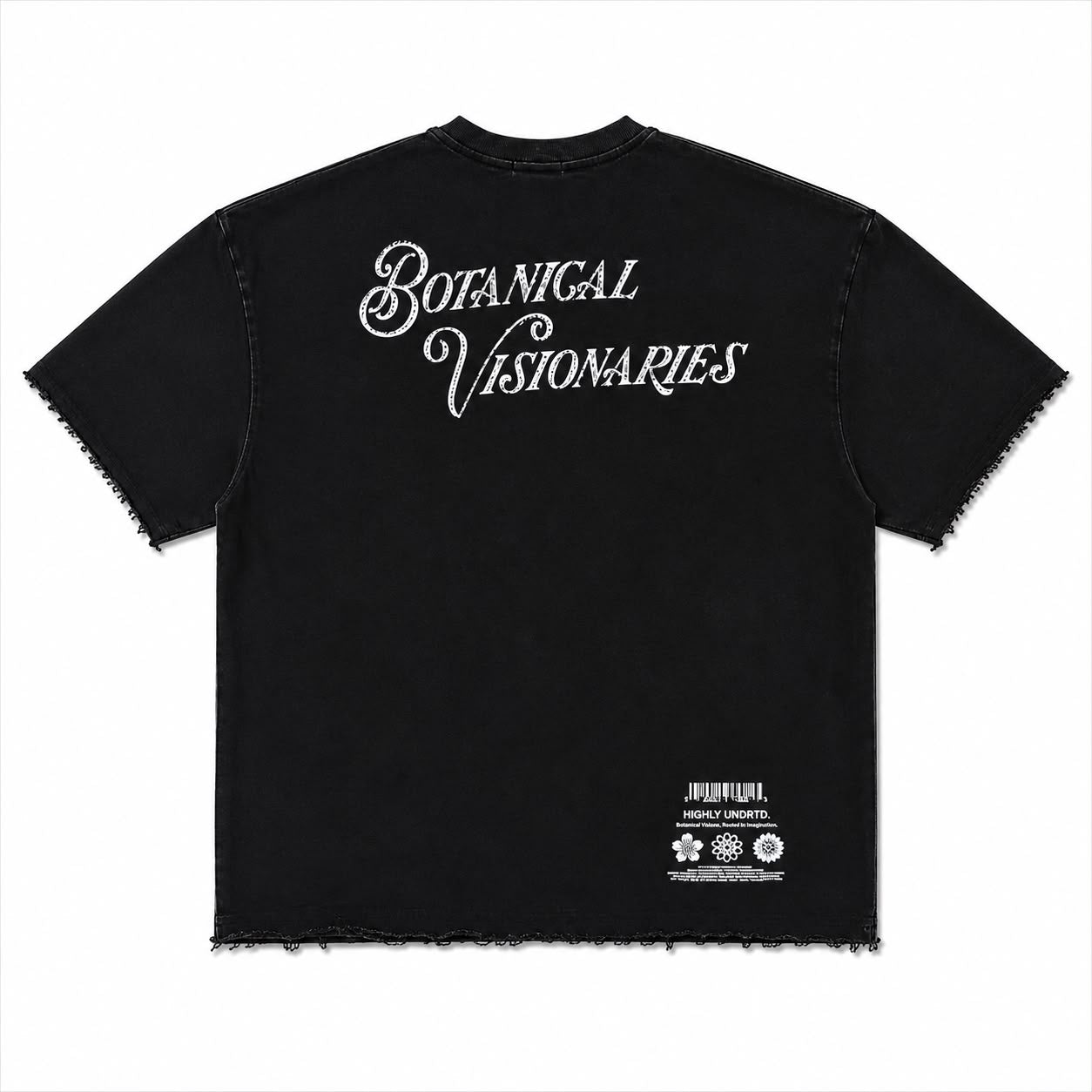 "Thru The Smoke" Cropped  Over Size Heavy Weight Street Wear Tee W/ Rhinestone