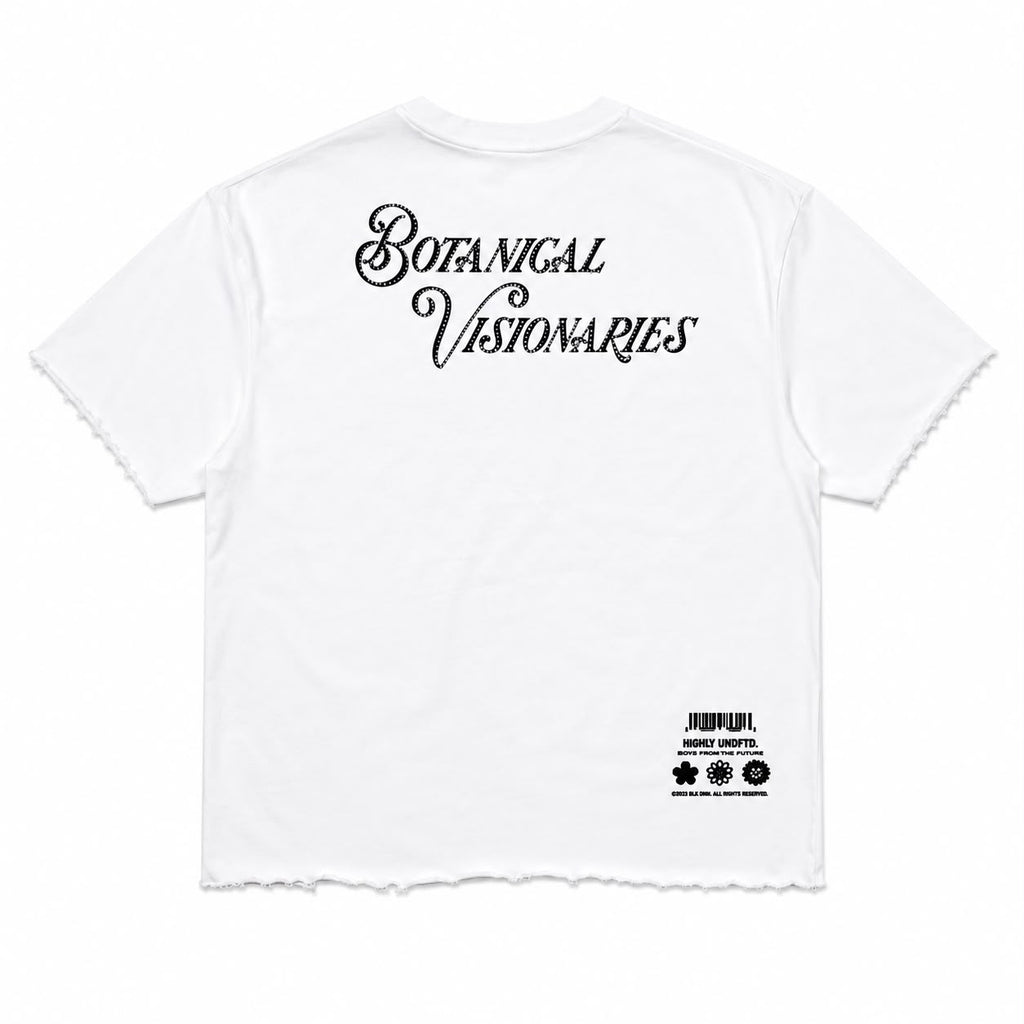 "Thru The Smoke" Cropped  Over Size Heavy Weight Street Wear Tee W/ Rhinestone