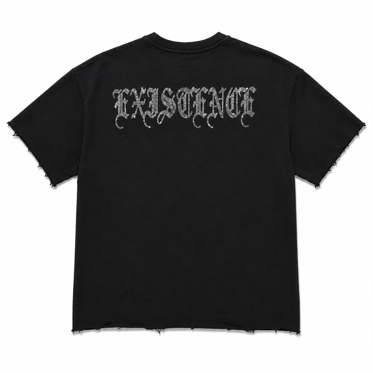 "Highly Existence" Cropped Over Size Heavy Weight Street Wear Tee W/RhineStone